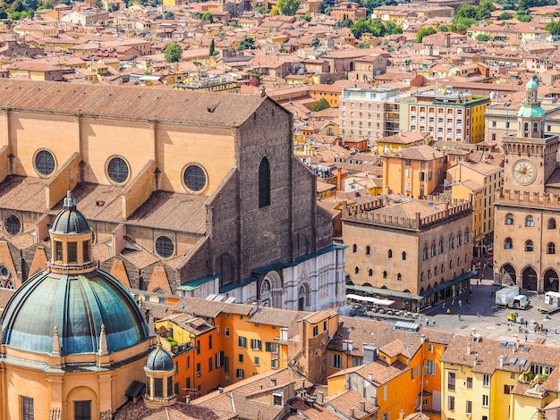 HDR Aerial view of Bologna