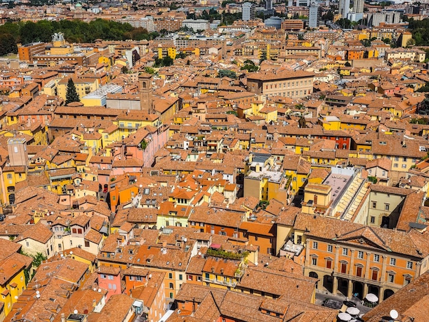 Hdr aerial view of bologna