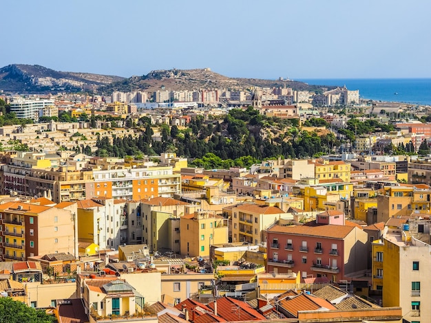 HDR Aerial view of Cagliari