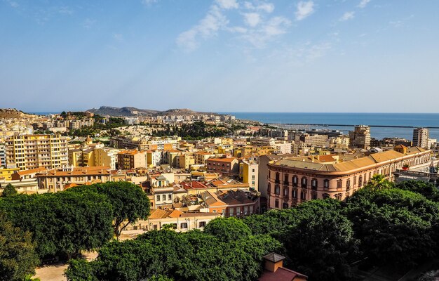 HDR Aerial view of Cagliari