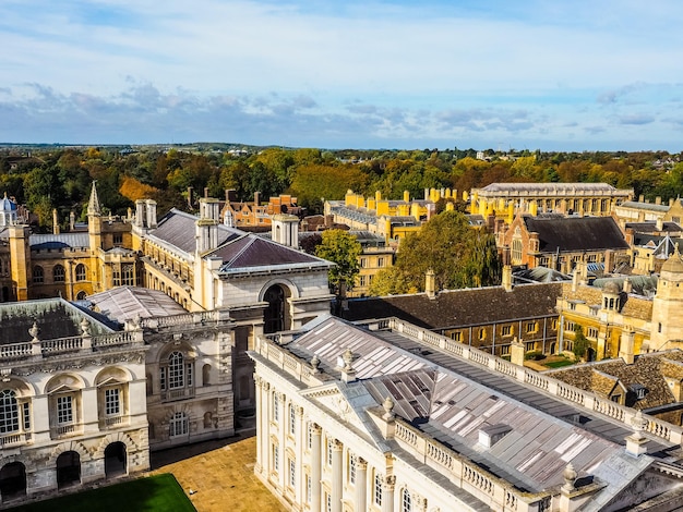 HDR Aerial view of Cambridge