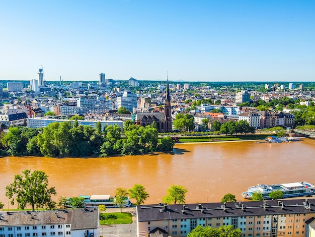 Hdr aerial view of frankfurt