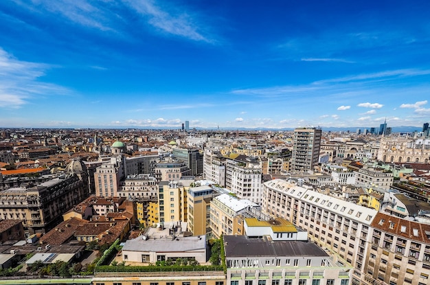 HDR Aerial view of Milan Italy