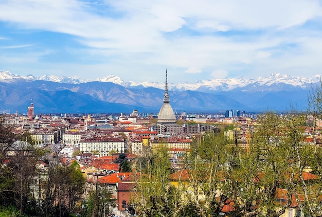 HDR Aerial view of Turin