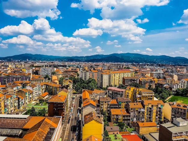 HDR Aerial view of Turin