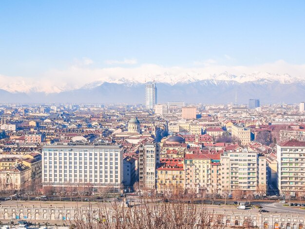 HDR Aerial view of Turin