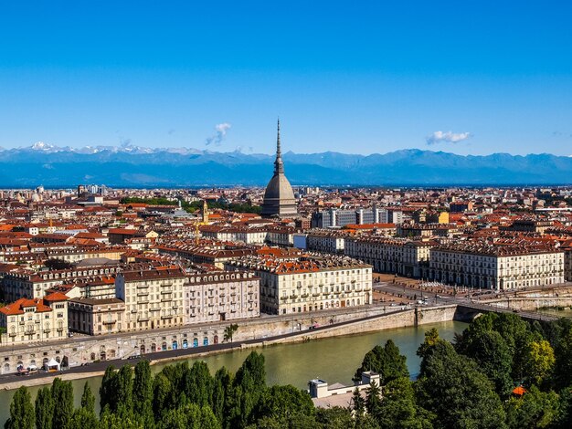 HDR Aerial view of Turin