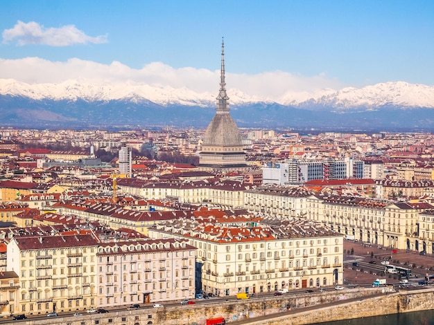 HDR Aerial view of Turin