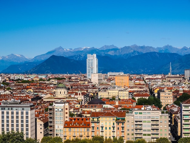 HDR Aerial view of Turin