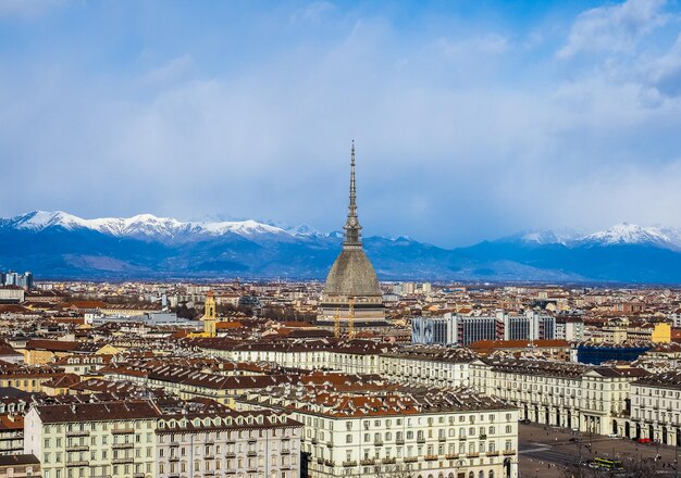 HDR Aerial view of Turin