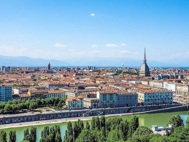 HDR Aerial view of Turin