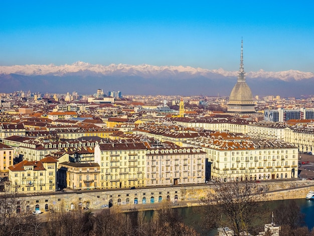 HDR Aerial view of Turin