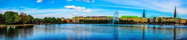 Hdr binnenalster binnenalstermeer in hamburg