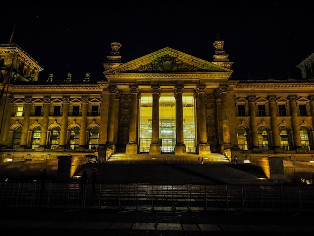 HDR Bundestag parliament in Berlin at night