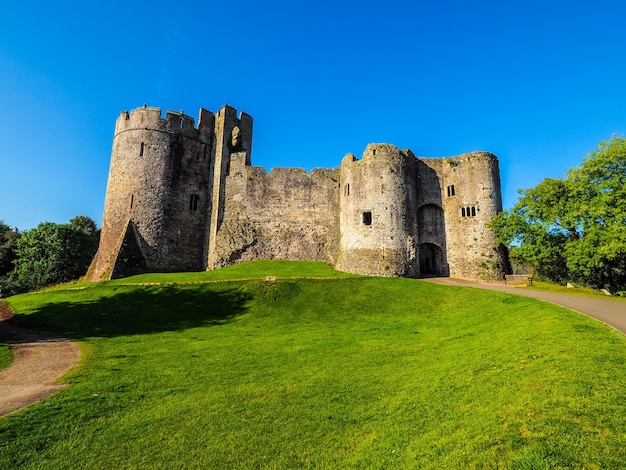 Hdr chepstow castle ruins in chepstow