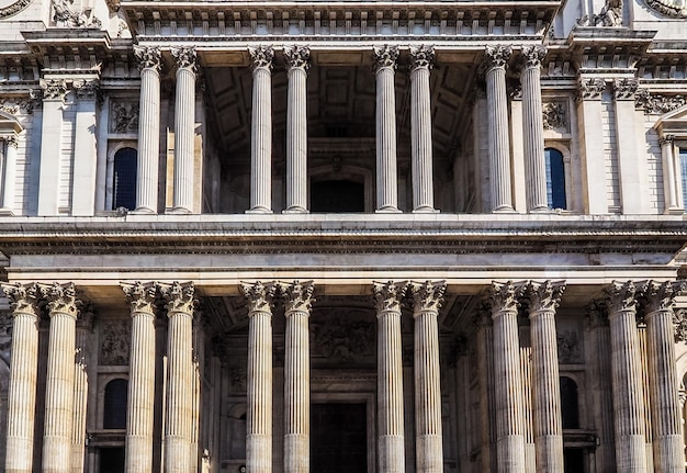 HDR Detail of St Paul Cathedral facade in London