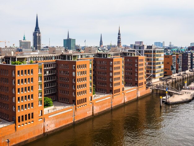 HDR Hamburg skyline view