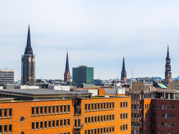 HDR Hamburg skyline view