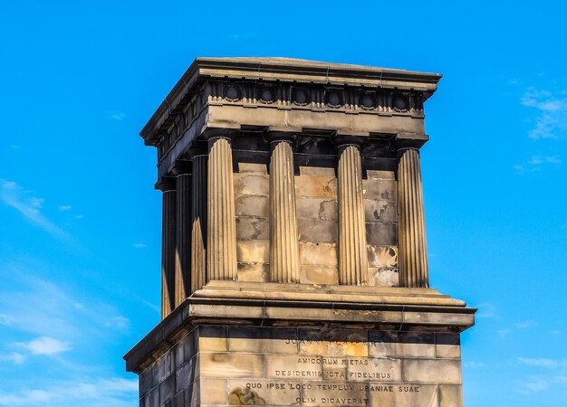 HDR John Playfair monument on Calton Hill in Edinburgh