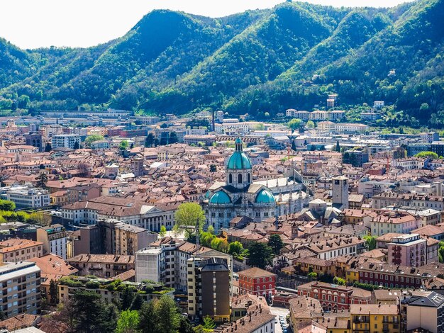 HDR Luchtfoto van Como Italië