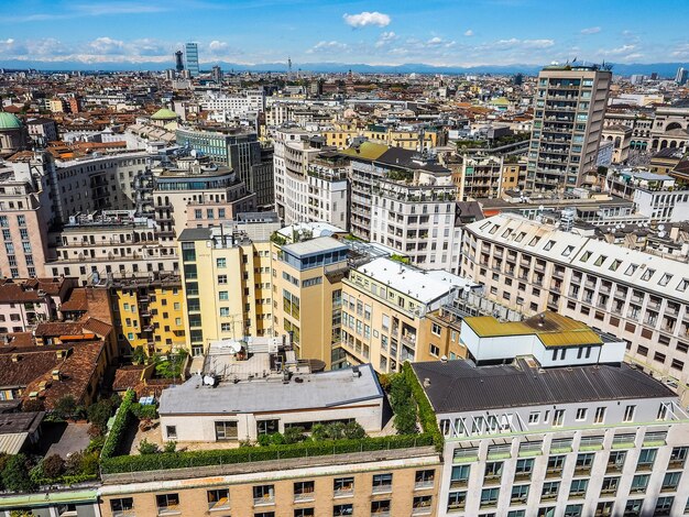 HDR Luchtfoto van Milaan Italië