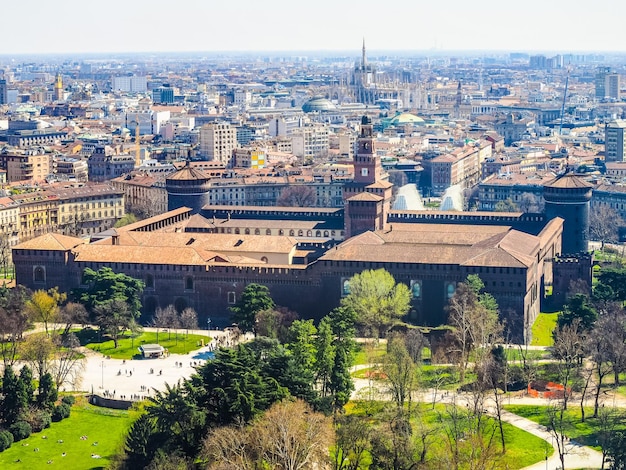 HDR Milan aerial view