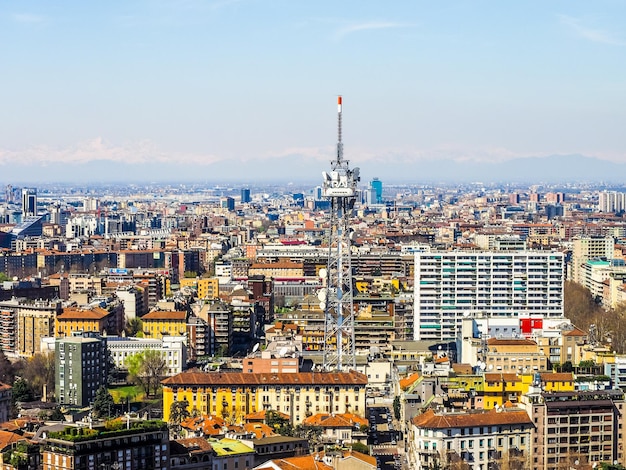 HDR Milan aerial view