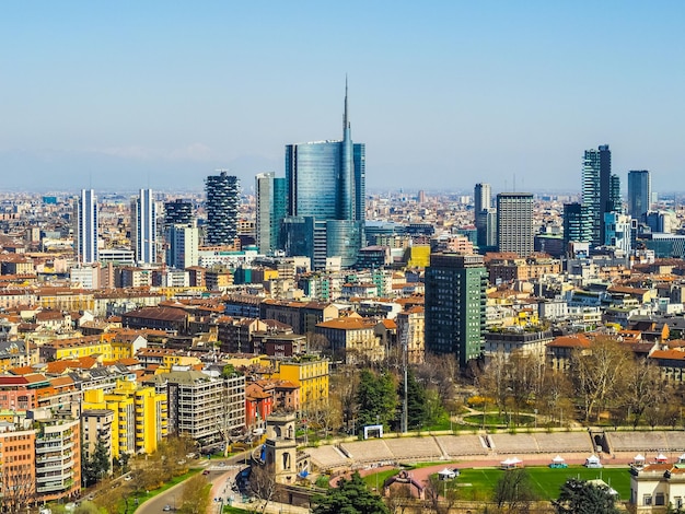 HDR Milan aerial view