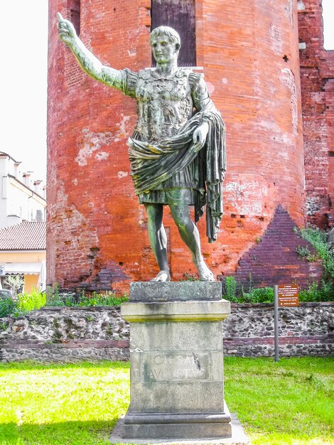 HDR Roman statue in Turin Italy