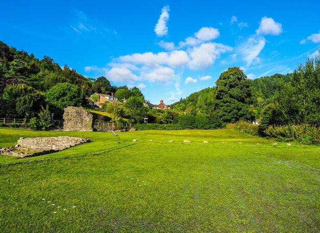 HDR Tintern Abbey Abaty Tyndyrn inner court in Tintern