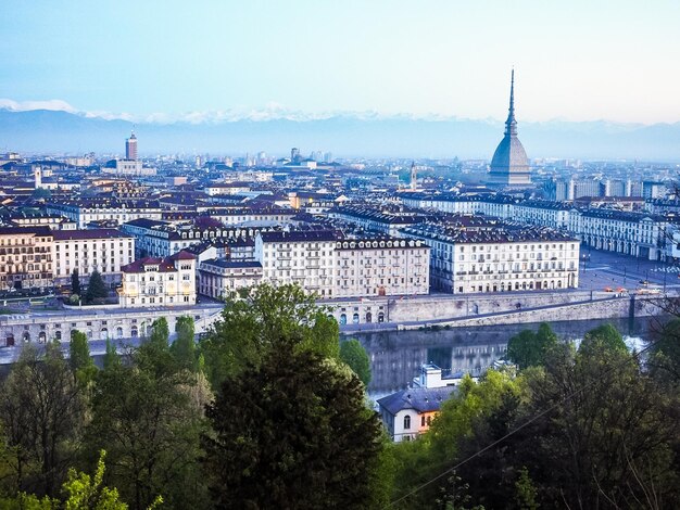 HDR Turin skyline in the morning