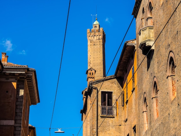 HDR View of old city centre in Bologna