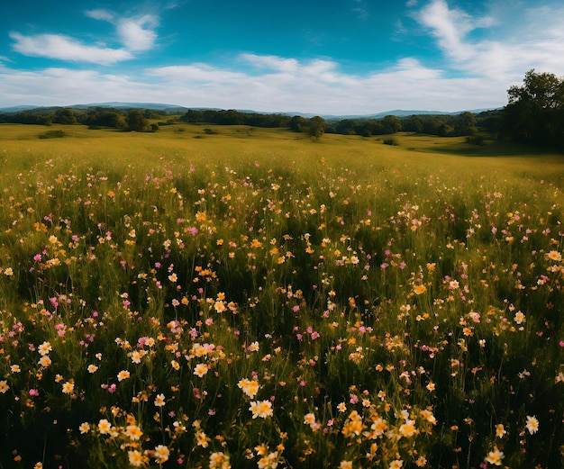 He field landscape Cinematic daylight illustration art