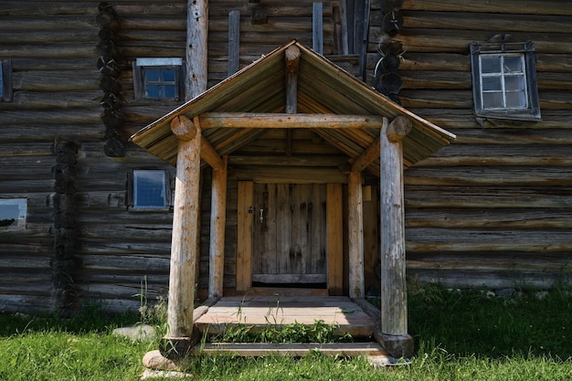 he old wooden house has been well preserved to our time Central entrance and porch