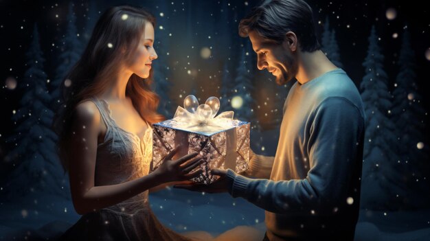 He opened a wonderful gift box for his lover