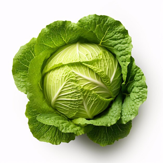 Photo a head of cabbage with leaves