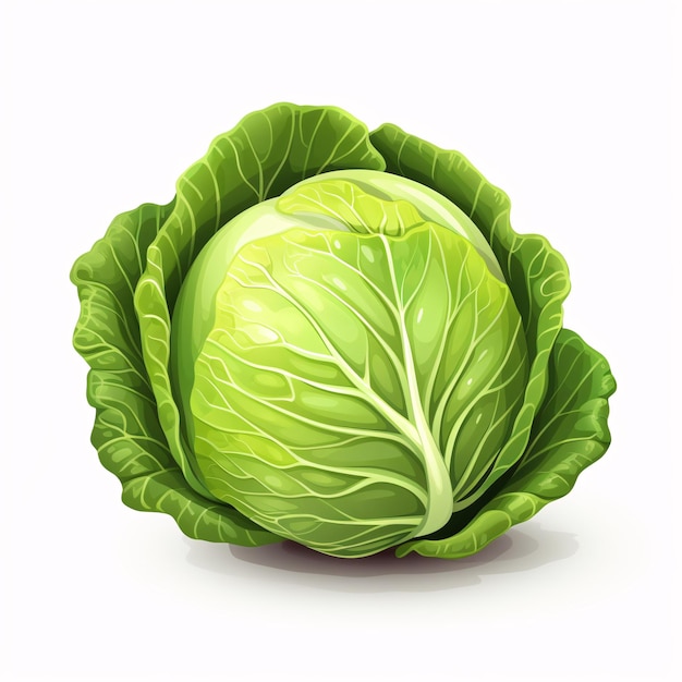 Photo a head of cabbage with leaves