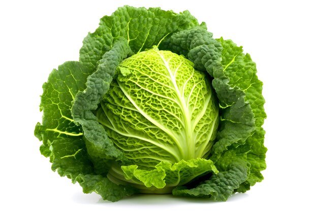 A head of cabbage with leaves