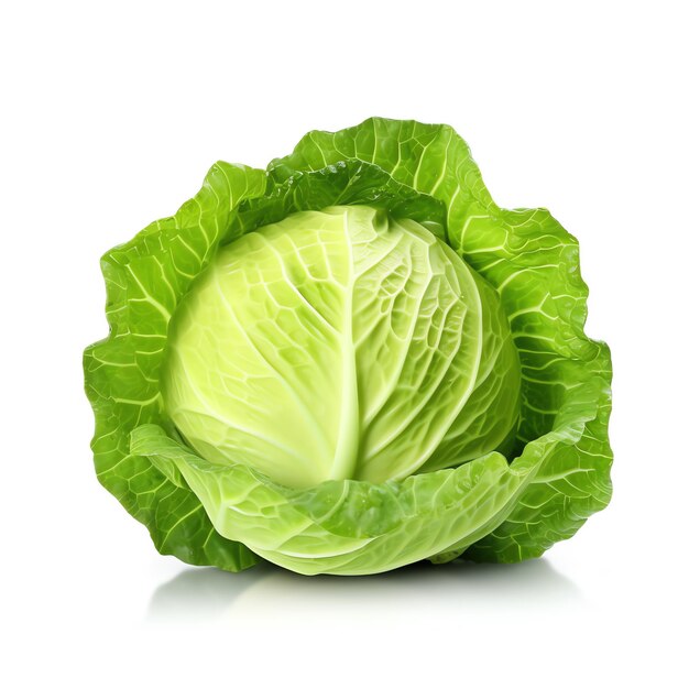 A head of cabbage with leaves