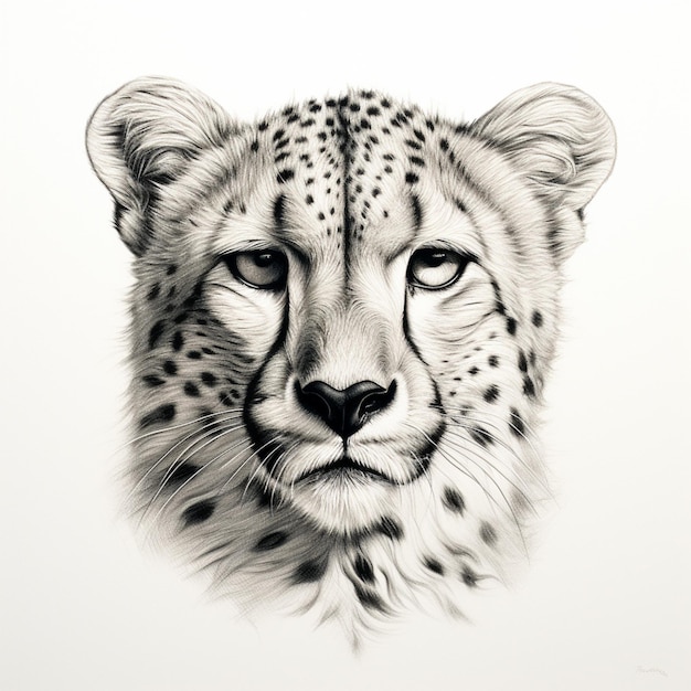 2D Cheetah Realistic Pencil Creature Illustration - Illustration Agent  Website