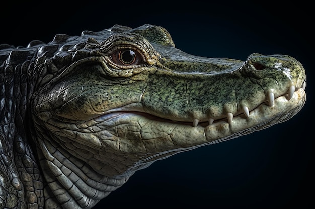 head of a crocodile Gharial portrait Gavialis gangeticus