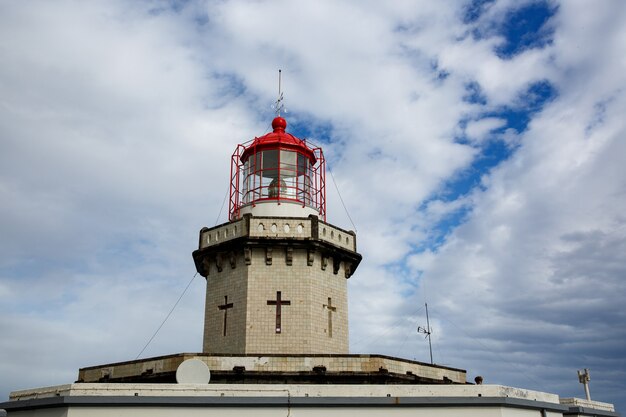 Head of old vintage lighthouse