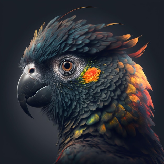 Head parrot illustration