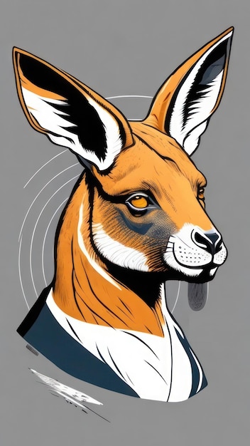 Head of the red fox with a white collar Vector illustration