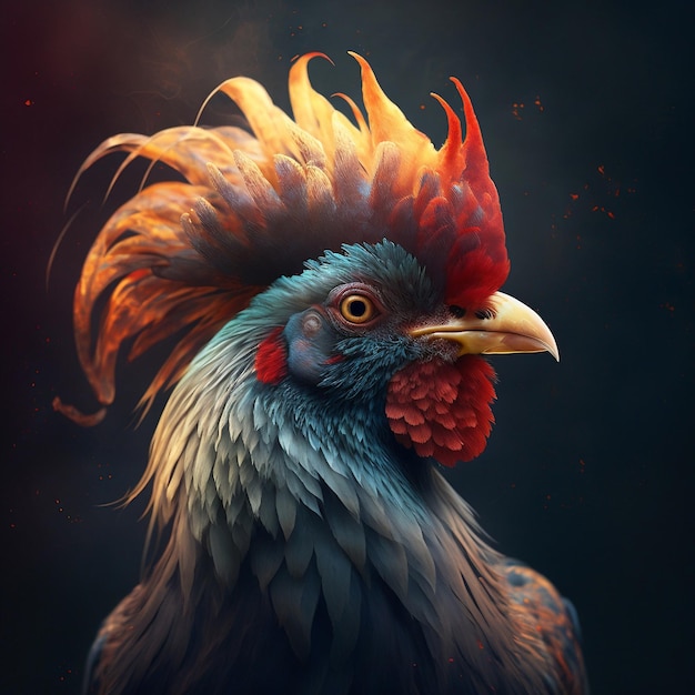 Head of a Rooster Generative AI