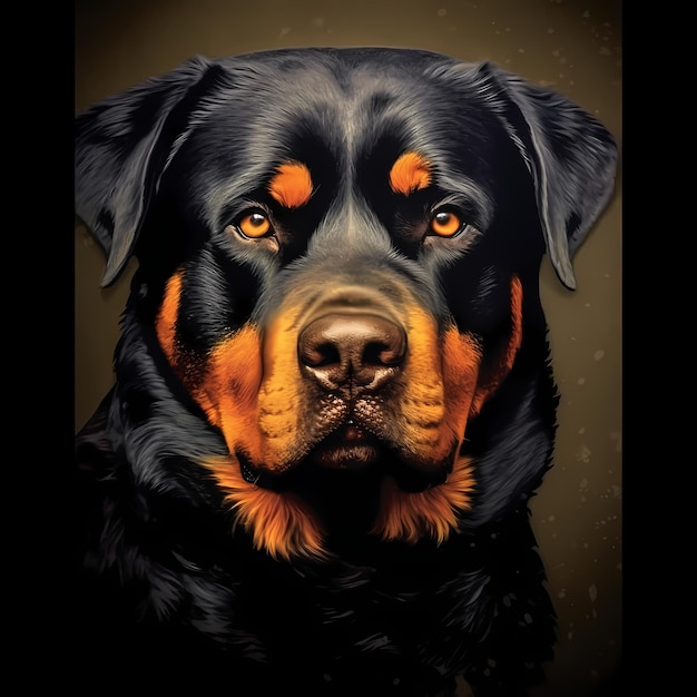 Photo head of rottweiler