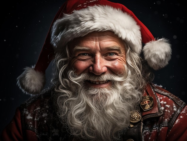 Head and shoulders portrait of Santa Claus photo