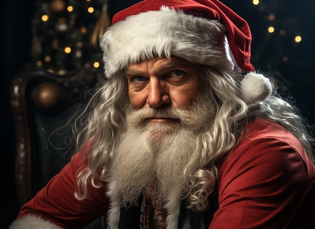 Портрет Деда Мороза с головой и плечами фото