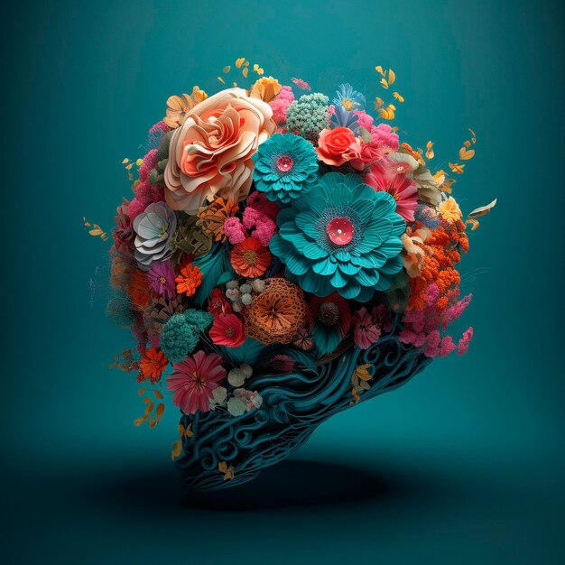 A head with flowers on it that is made by a photographer.