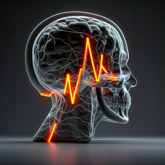 Headache 3D Illustration Generative ai